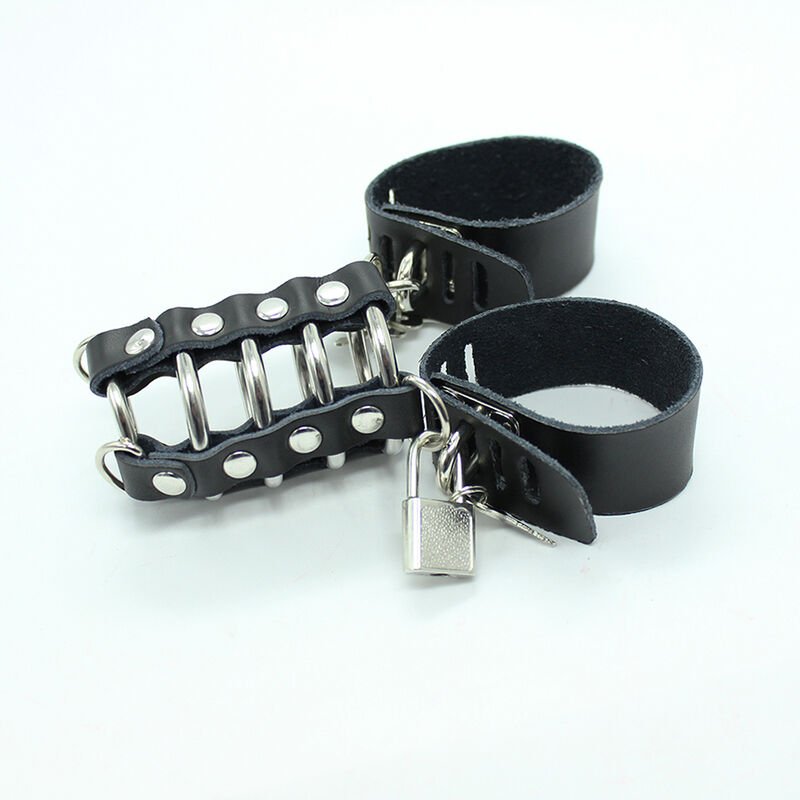 OHMAMA FETISH - PENIS CAGE WITH METAL RINGS AND LEATHER STRAPS - Image 3