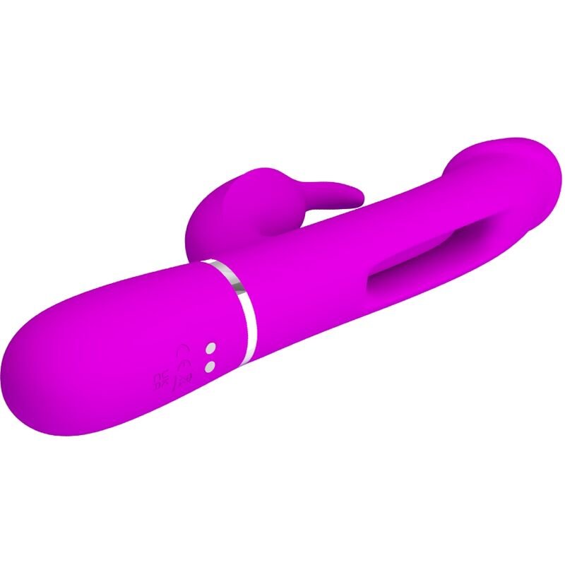 PRETTY LOVE - KAMPAS RABBIT 3 IN 1 MULTIFUNCTION VIBRATOR WITH TONGUE FUCHSIA - Image 4