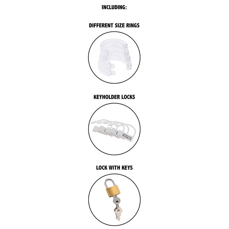 HIDDEN DESIRE - EXTREME CHASTITY COCK CAGE ACRYLIC ADJUSTABLE CLEAR - Image 4