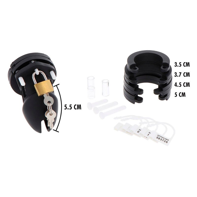 HIDDEN DESIRE - EXTREME CHASTITY COCK CAGE SILICONE SIZE S BLACK - Image 3