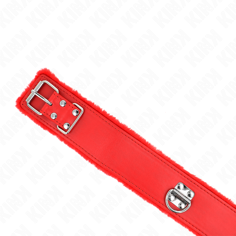 KINK - NECKLACE WITH LEASH 116 CM WITH SILVER STUDS MODEL 4 RED ADJUSTABLE 40-48 CM X 6 CM - Image 5