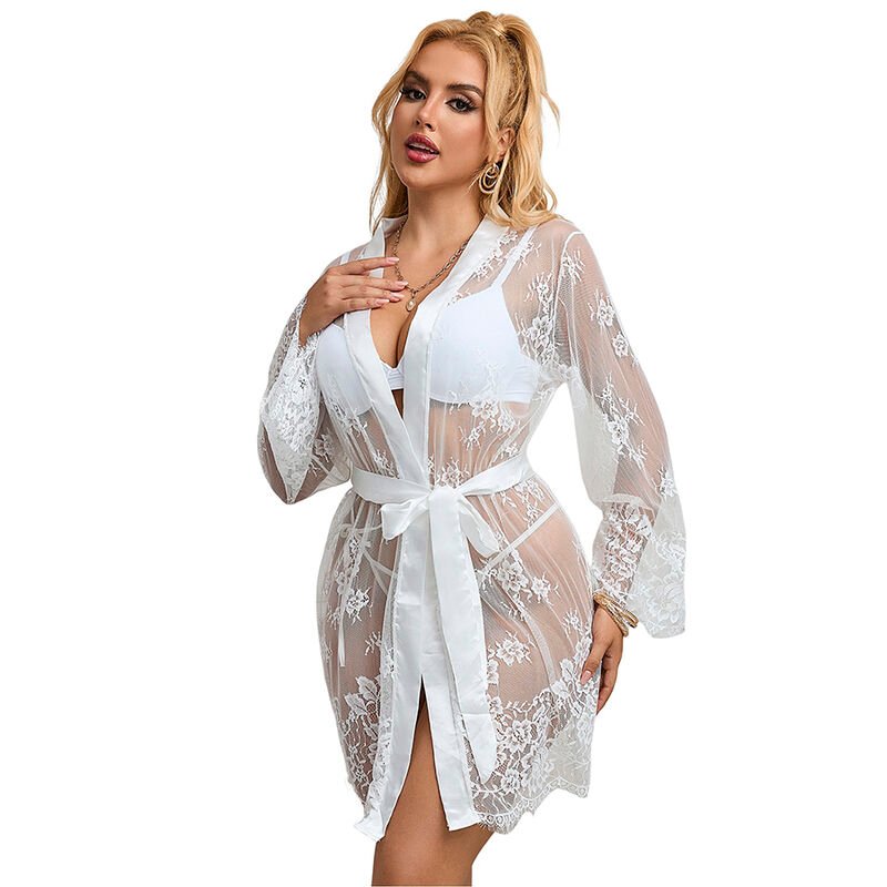 SUBBLIME - 954369 LONG SLEEVE NIGHTGOWN WITH FLORAL DESIGN WHITE S/M - Image 5