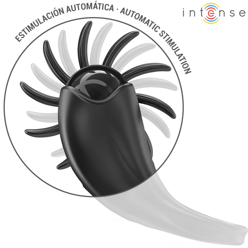 INTENSE - MABEL VIBRATING RING 10 VIBRATIONS WITH CLITORIS STIMULATOR BLACK - Image 3