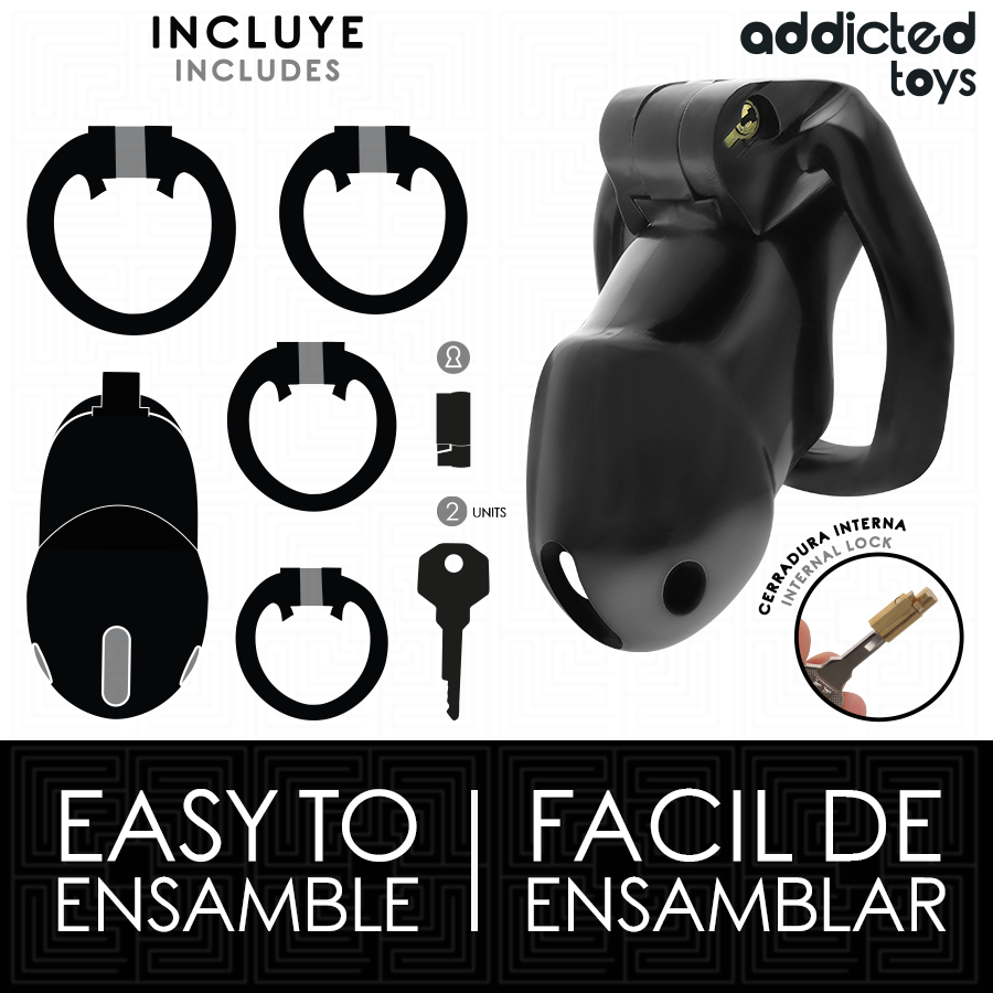 ADDICTED TOYS LOCKED - MINDNIGHT CELL PENIS CAGE SIZE M - Image 4