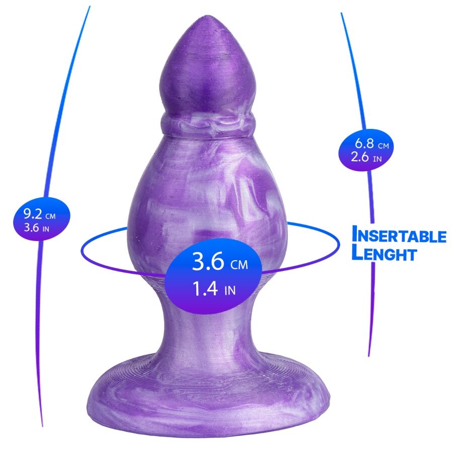SILEXD - QUEEN ANAL PLUG FANTASY LIQUID SILICONE THERMOREACTIVE PURPLE 9.2 CM - Image 2
