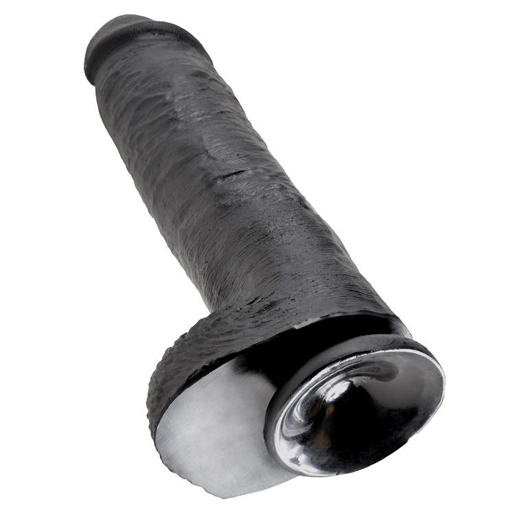 KING COCK - DILDO BLACK WITH BALLS 28 CM - Image 3